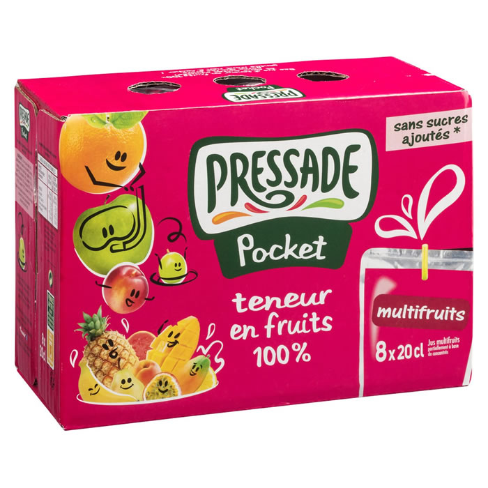 PRESSADE Pocket Jus multifruits sans sucres ajoutés