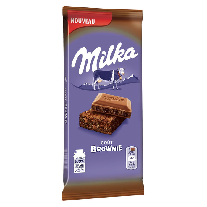 MILKA Tablette de chocolat au lait au brownie