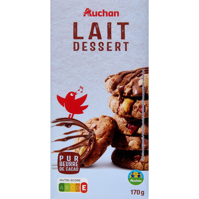 AUCHAN Dessert Tablette de chocolat au lait pâtissier