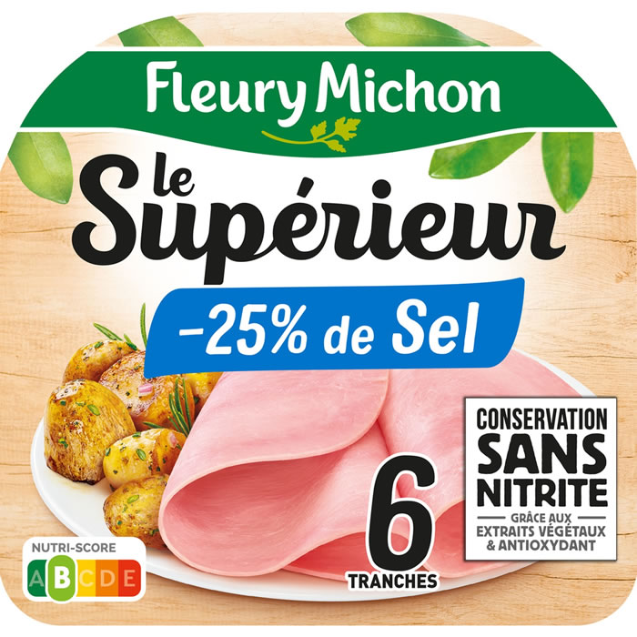 FLEURY MICHON Le Supérieur Jambon sans nitrite réduit en sel -25%
