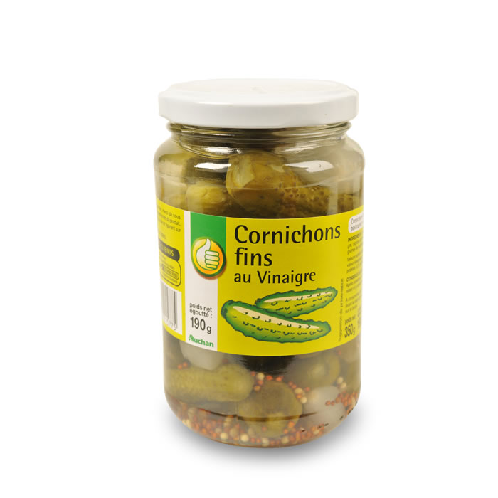 AUCHAN Essentiel Cornichons fins au vinaigre