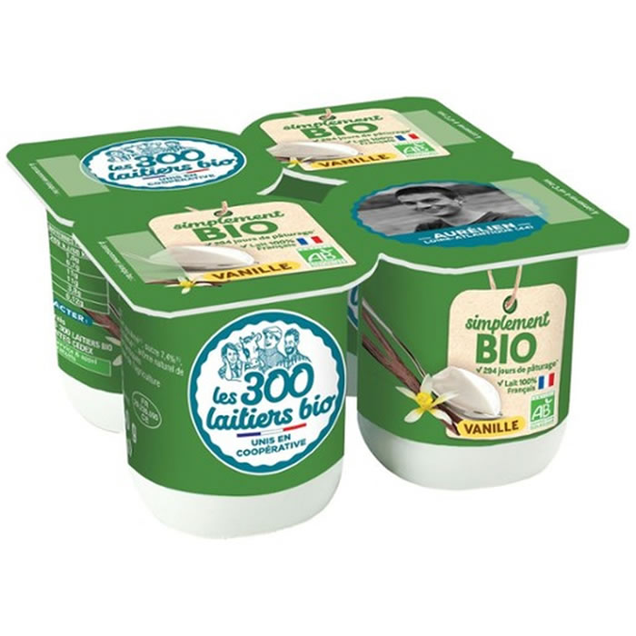 LES 300 LAITIERS BIO Yaourts saveur vanille bio