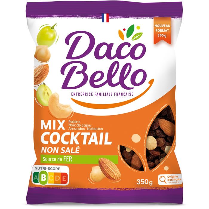 DACO BELLO Mix Cocktail Mélanges de raisins, noix de cajou, amandes et noisettes