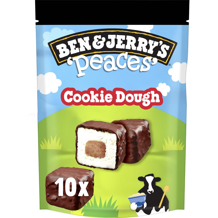 BEN & JERRY'S Peaces Bouchées de crème glacée à la vanille et cookie dough