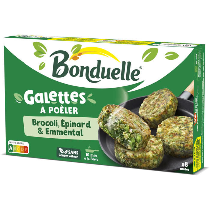 BONDUELLE Galettes à poêler aux brocoli, épinard et emmental
