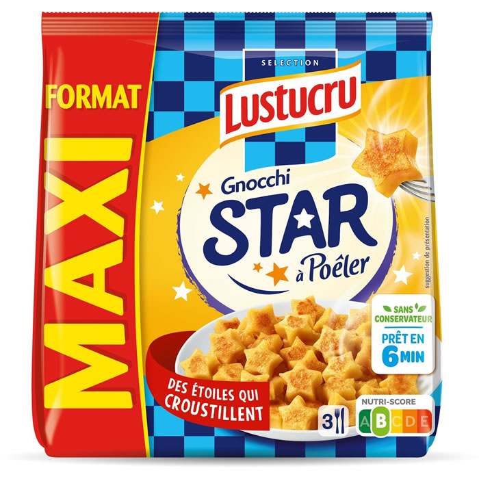 LUSTUCRU Star Gnocchi de pomme de terre à poêler étoile