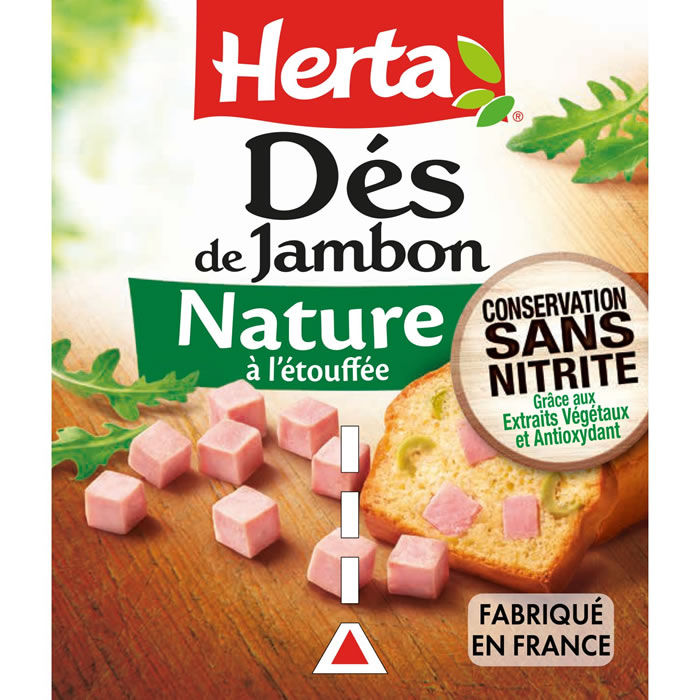 HERTA Dés de jambon nature à l'étouffée sans nitrite