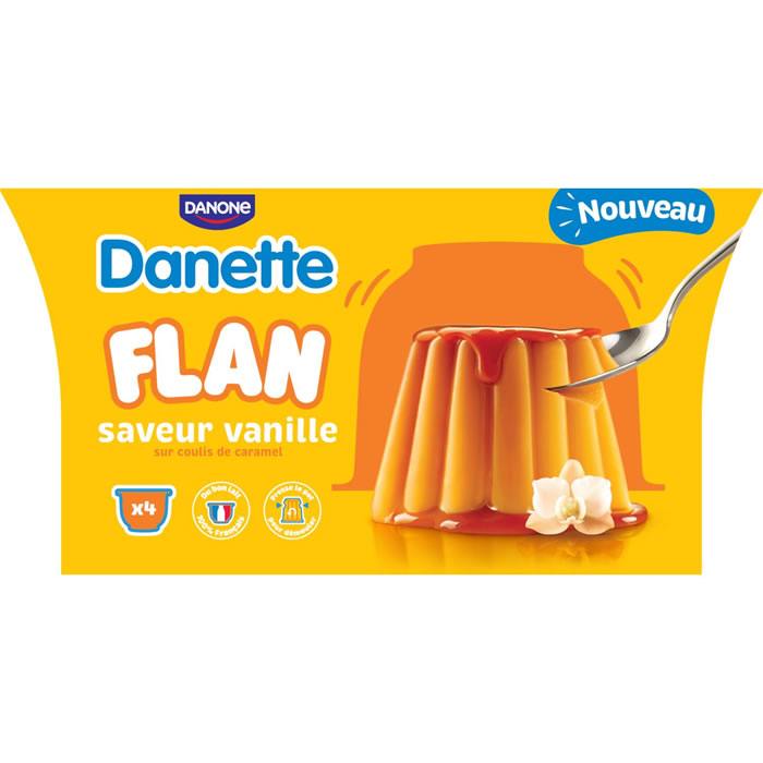 DANETTE Flans à la vanille nappés de caramel