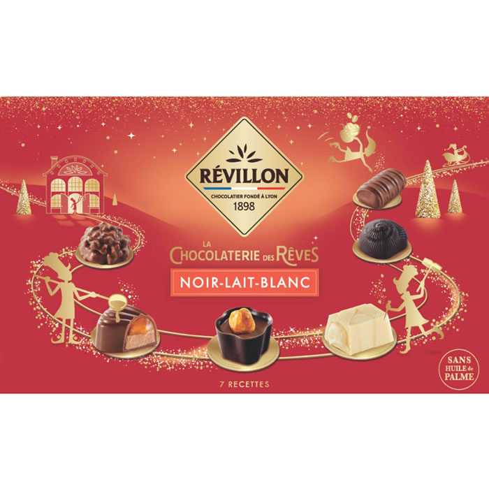 REVILLON Chocolaterie des Rêves Bouchées au chocolat au lait, noir et blanc