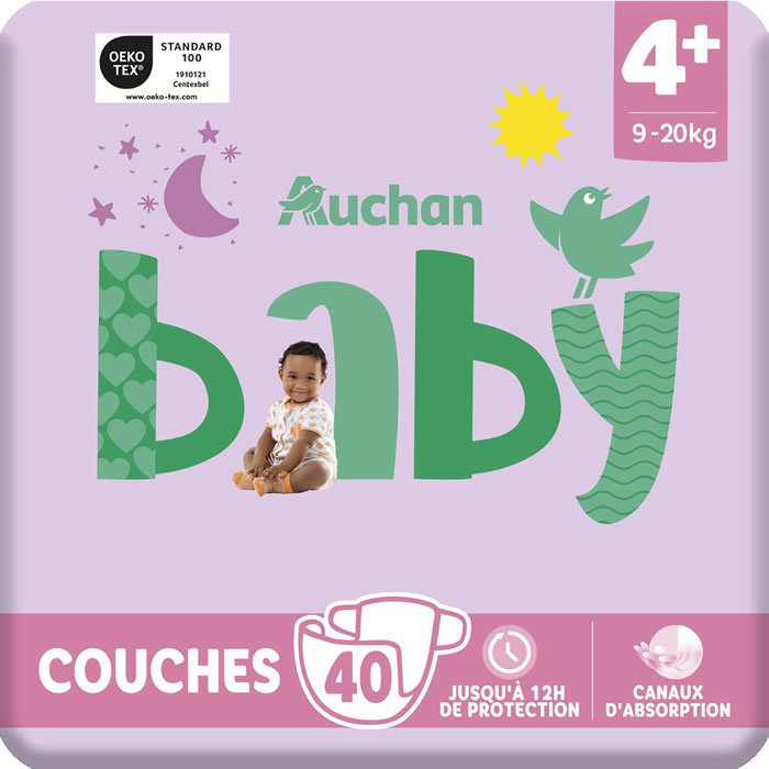 AUCHAN Baby Couches taille 4 (9-20 kg)