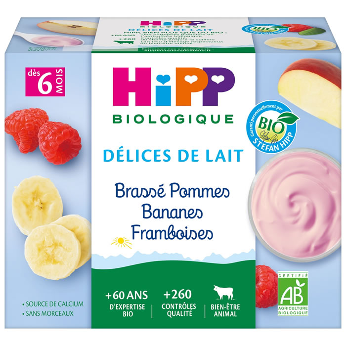 HIPP Brassé pomme banane framboise bio dès 6 mois