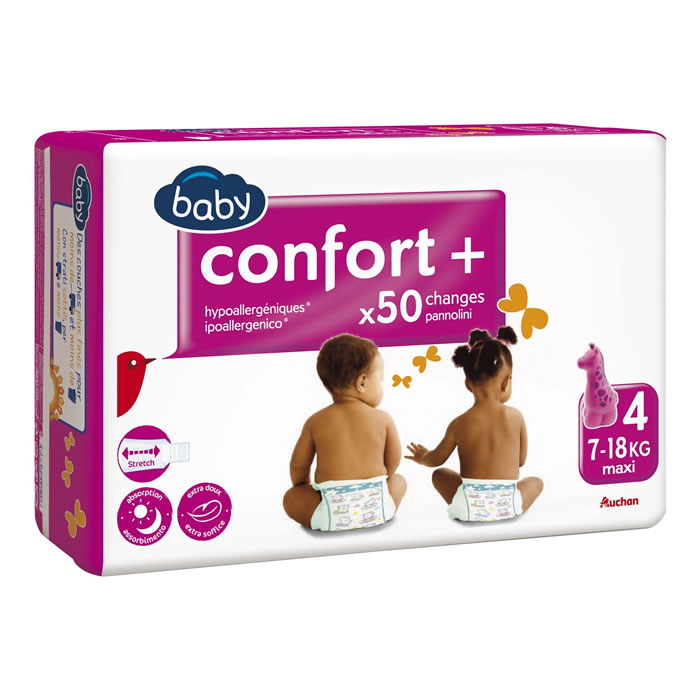AUCHAN Baby Couches taille 4 Maxi (7-18kg)