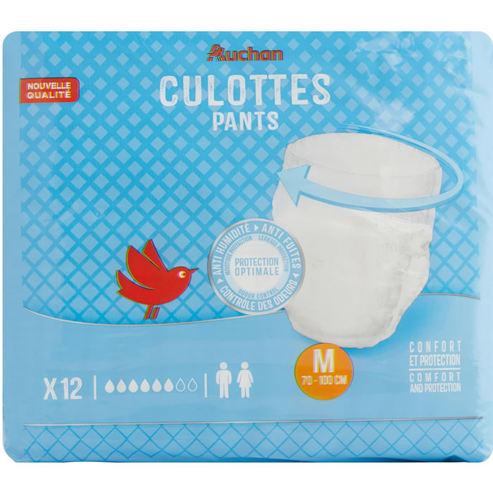 AUCHAN Culottes absorbantes mixte pour fuites urinaires taille M