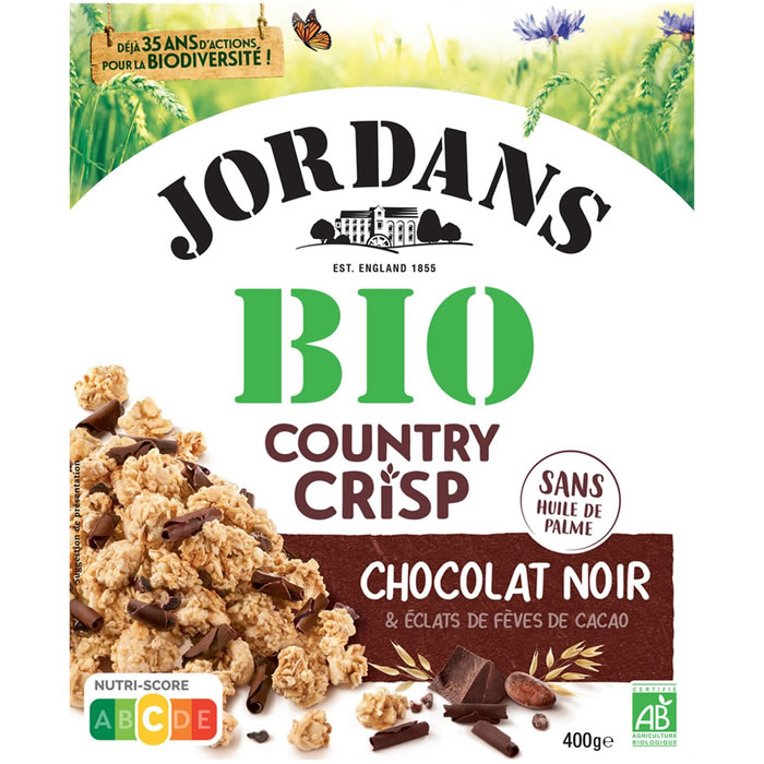JORDANS Country Crisp Céréales bio complètes, chocolat noir et éclat de cacao