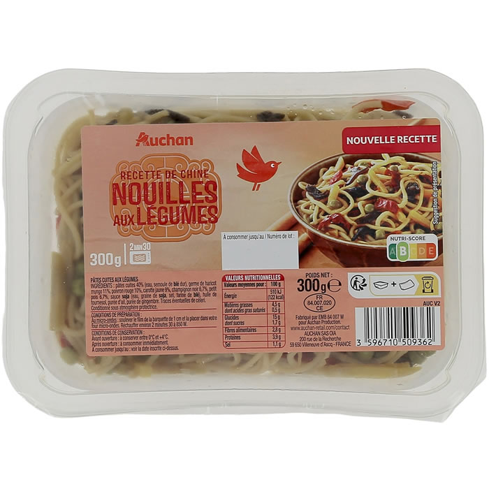 AUCHAN Nouilles aux légumes