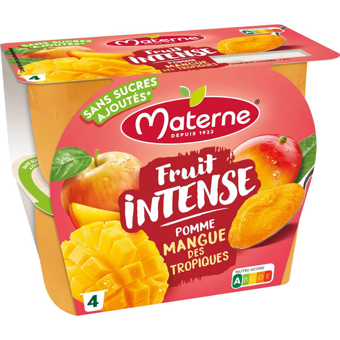 MATERNE Fruit Intense Dessert pomme mangue des tropiques sans sucres ajoutés