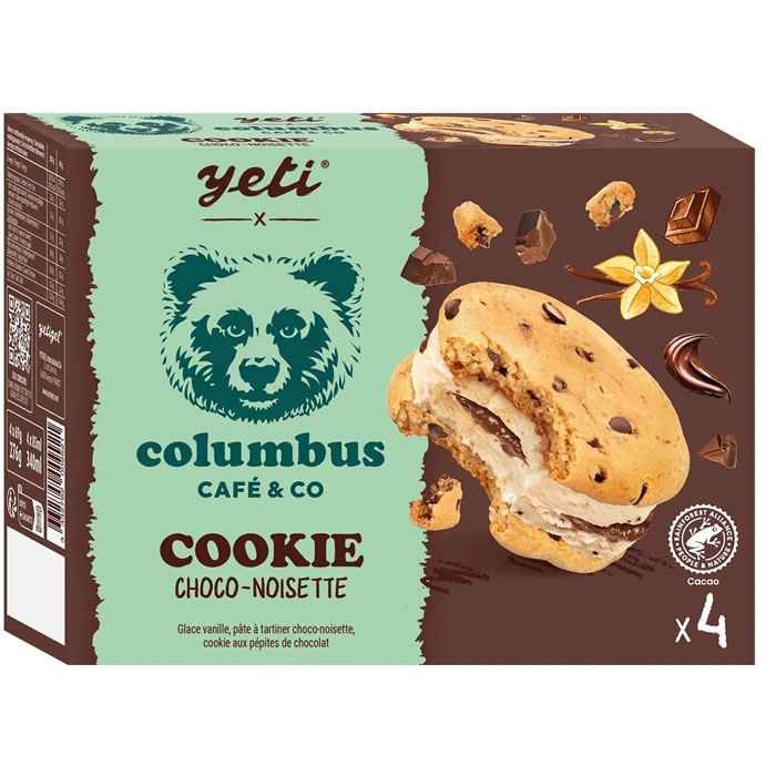 YETI Columbus Cookie glacé, glace vanille pâte à tartiner choco-noisette