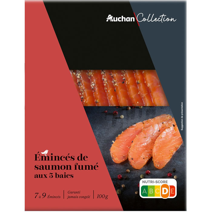 AUCHAN Collection Emincés de saumon fumé aux 5 baies