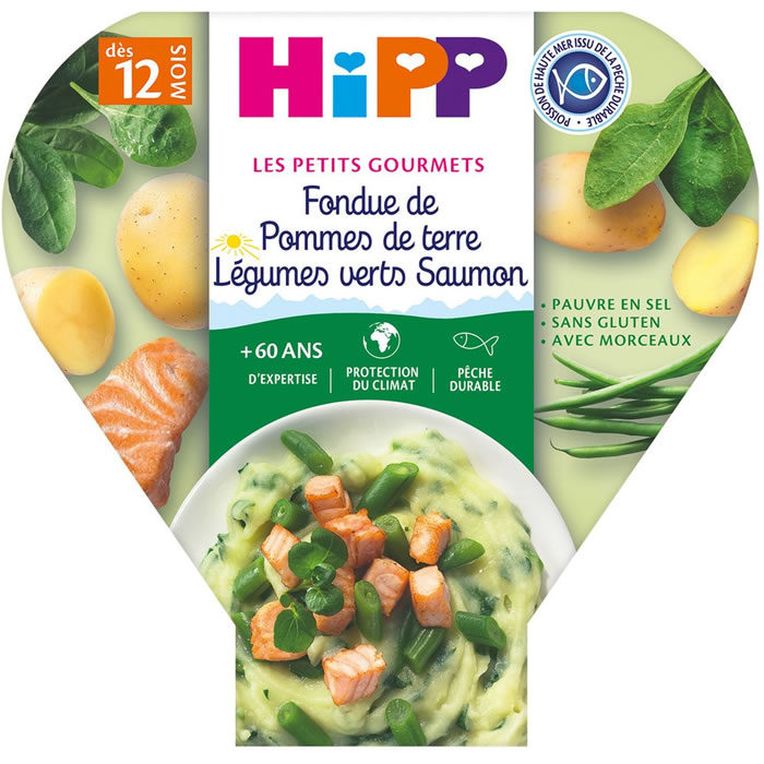 HIPP Pommes de terre, légumes verts et saumon MSC dès 12 mois