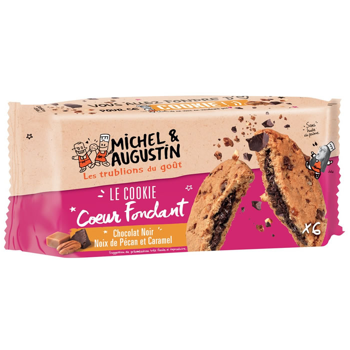 MICHEL & AUGUSTIN Cookies coeur fondant chocolat noir, noix et caramel