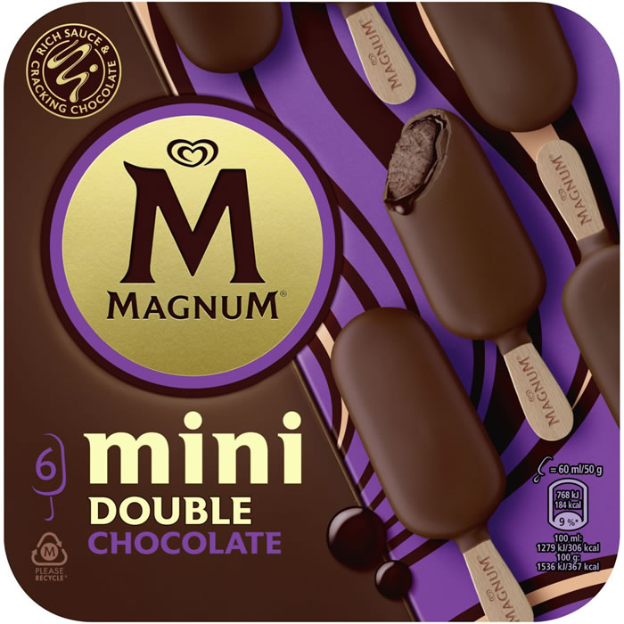 MAGNUM Double Mini bâtonnets glacés au double chocolat noir