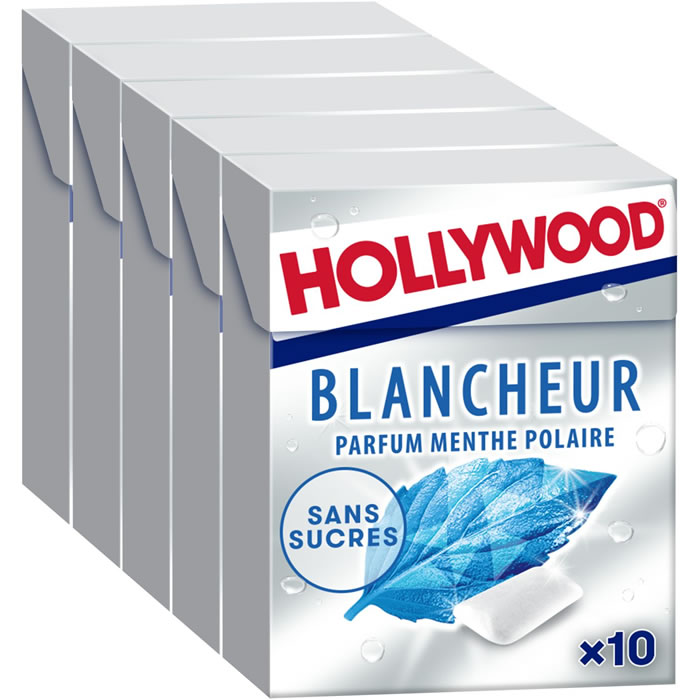 HOLLYWOOD Blancheur Chewing-gum à la menthe polaire sans sucres