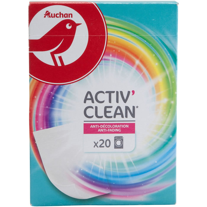 AUCHAN Activ'Clean Lingettes anti-décoloration