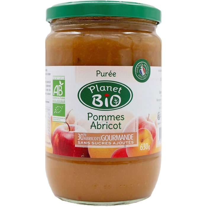 PLANET BIO Dessert pomme abricot sans sucres ajoutés bio