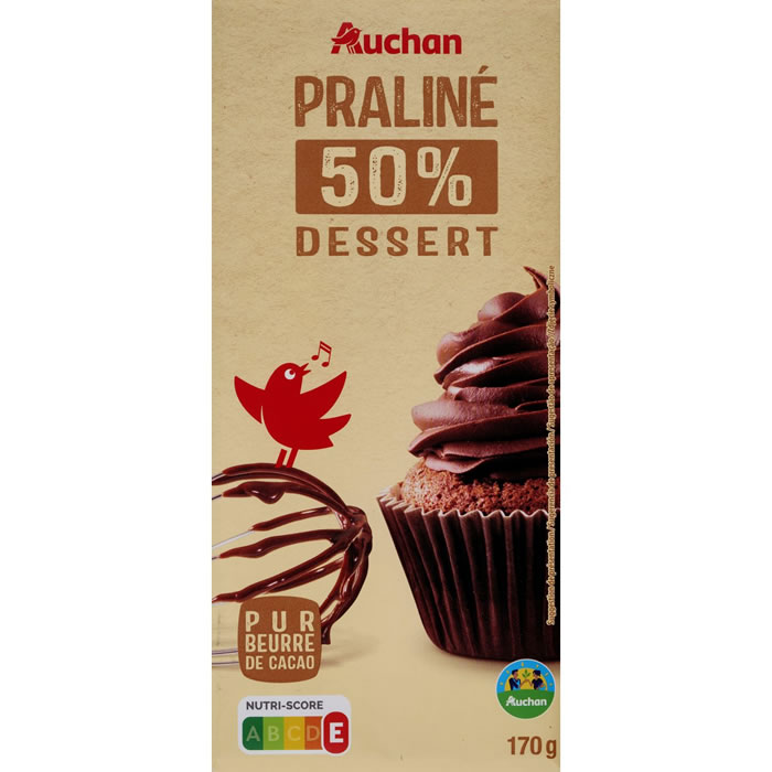 AUCHAN Dessert Tablette de praliné pâtissier 50%