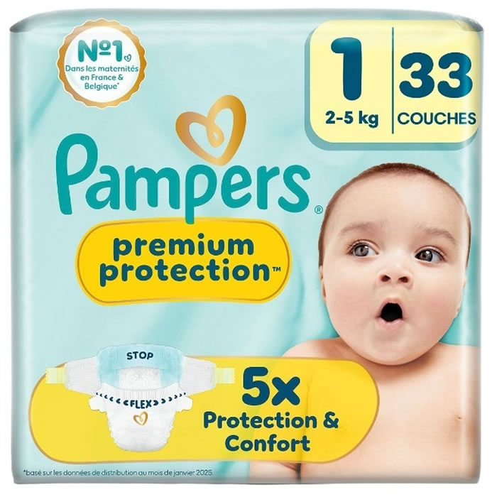 PAMPERS Premium Protection Couches taille 1 (2-5 kg)