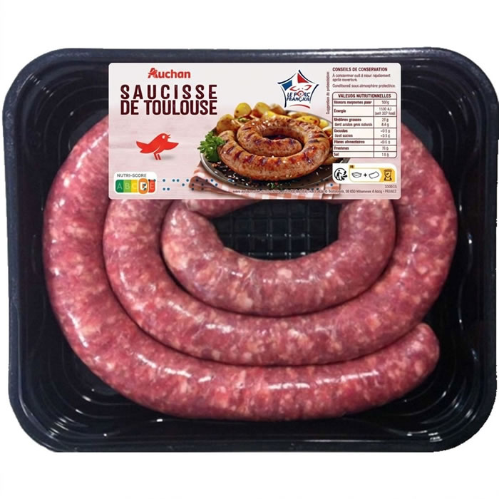 AUCHAN Saucisse de Toulouse