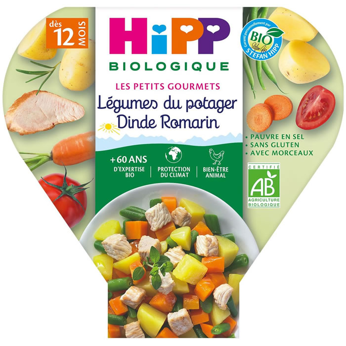 HIPP Légumes du potager dinde romarin bio dès 12 mois