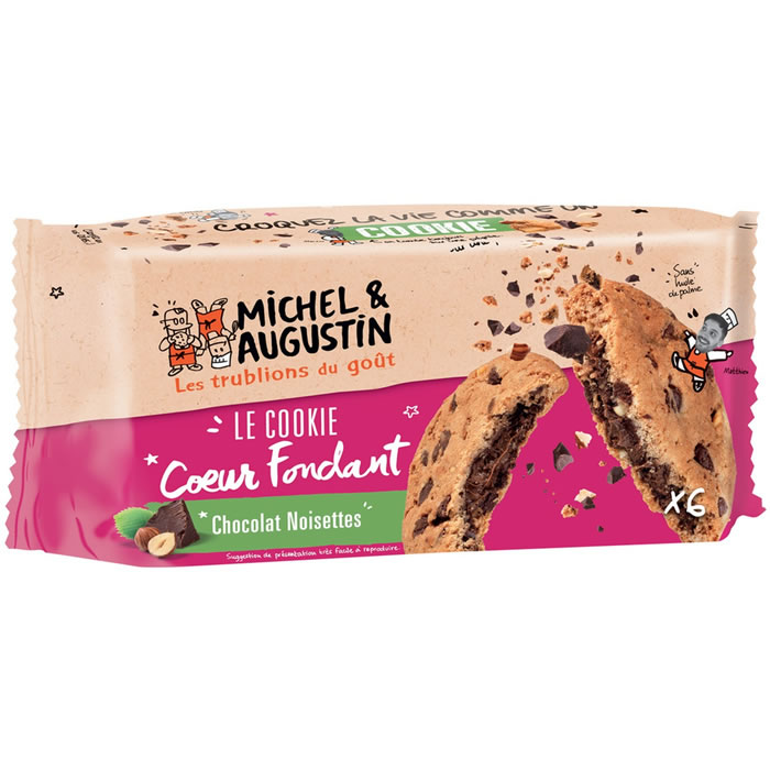 MICHEL & AUGUSTIN Cookies coeur fondant au chocolat noisette