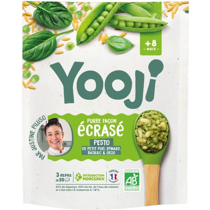 YOOJI Écrasé de petit pois, épinard, orzo dès 8 mois bio