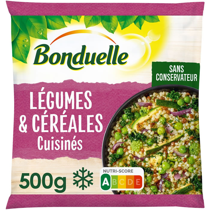 BONDUELLE Légumes et céréales cuisinés chou kale, pois, oignon