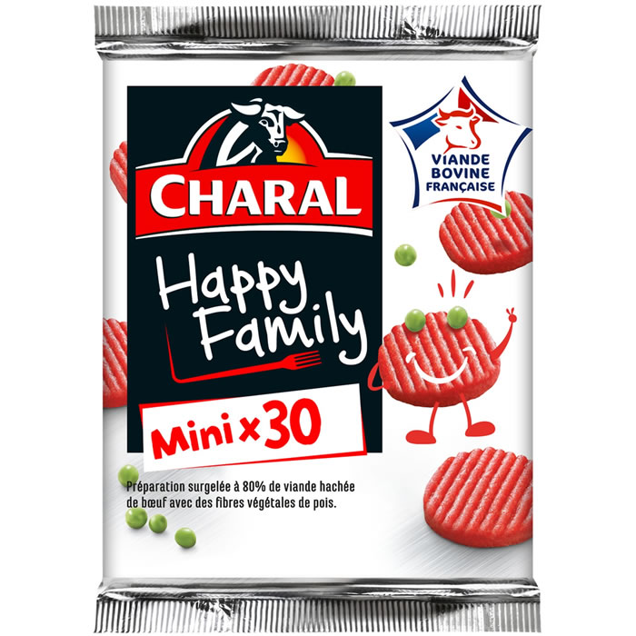 CHARAL Happy Family Mini hachés base boeuf avec fibres de pois 15% MG