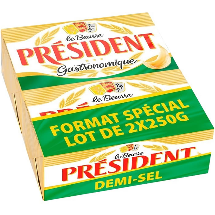 PRESIDENT Gastronomique Beurre demi-sel 80% M.G