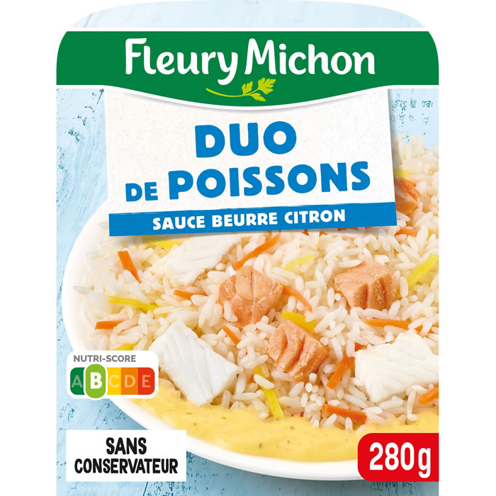 FLEURY MICHON Riz et duo de poissons sauce au beurre et citron micro-ondes