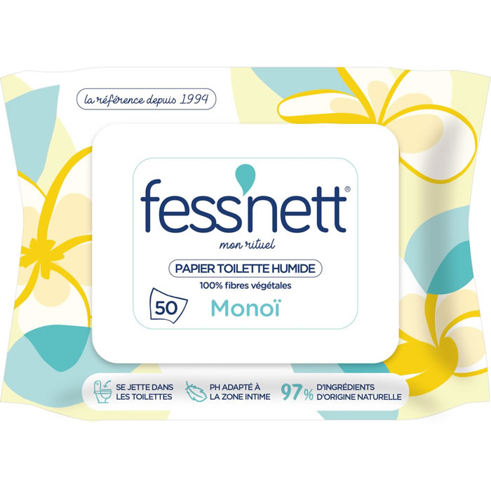 FESS'NETT Lingettes papier toilette au monoï