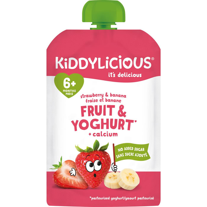 KIDDYLICIOUS Dessert lacté fraise et banane dès 6 mois