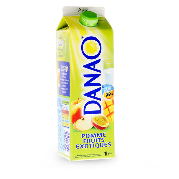 DANAO Boisson au jus de pomme,  fruits exotiques et au lait