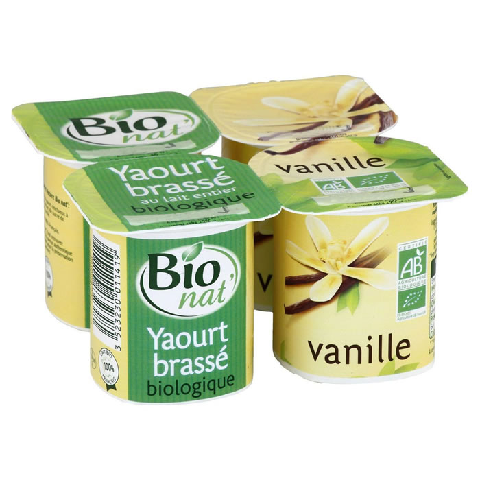 BIO'NAT Yaourts brassés bio à la vanille