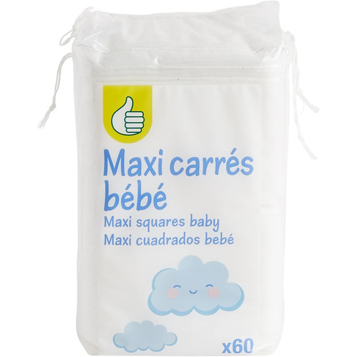 POUCE Maxi carrés coton bébé 60 cotons pas cher 