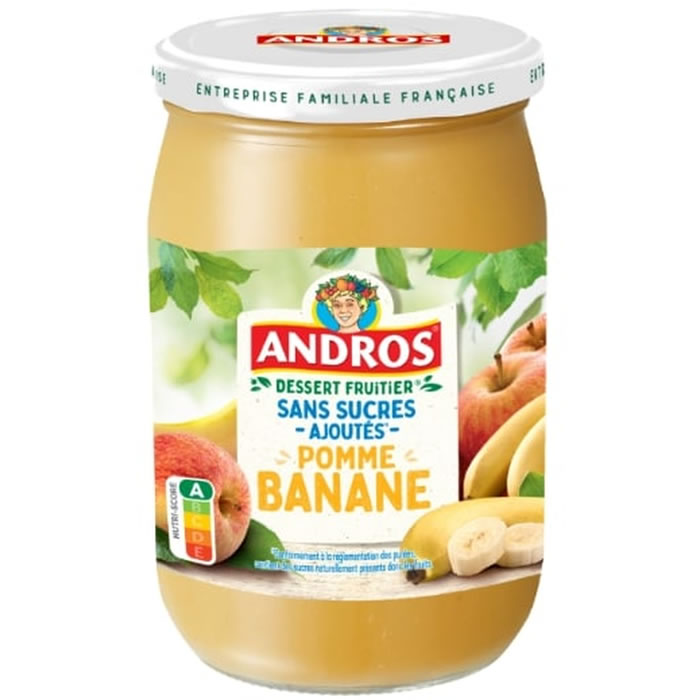 ANDROS Dessert pomme banane sans sucres ajoutés