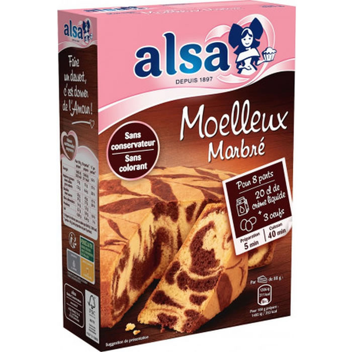 ALSA Préparation pour gâteau moelleux marbré
