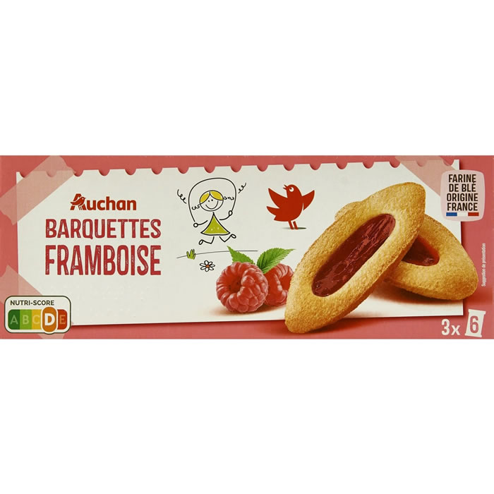 AUCHAN Barquettes nappés à la framboise