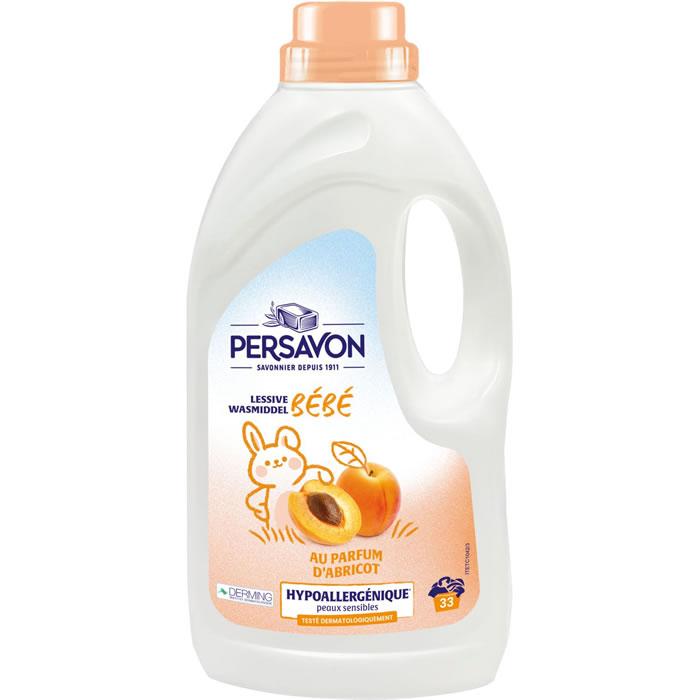 PERSAVON Bébé Lessive liquide hypoallergénique à l'extrait d'abricot bio