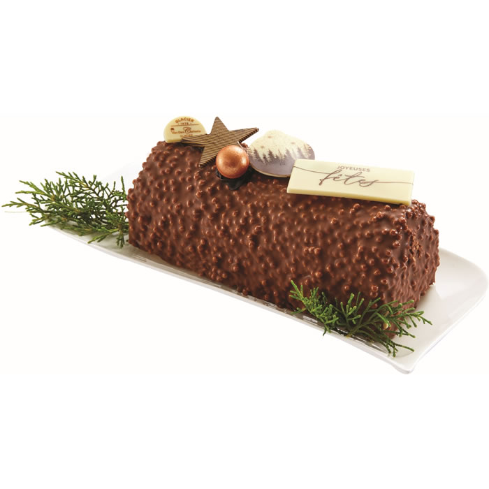 VAN DEN CASTEELE Bûche glacée au praliné, vanille, meringue et caramel