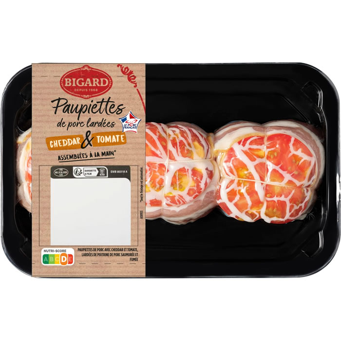 BIGARD Paupiettes de porc lardées au cheddar et à la tomate