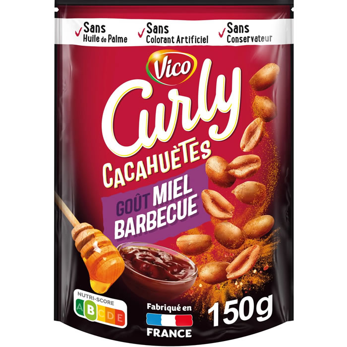 CURLY Cacahuètes enrobées goût miel barbecue